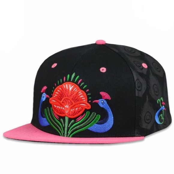 Grassroots California Other - Grassroots Tulipa Peacock Print Snapback Hat